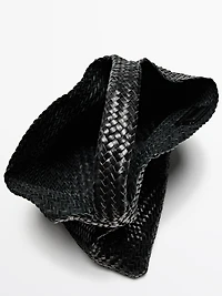 Braided nappa leather shopper bag