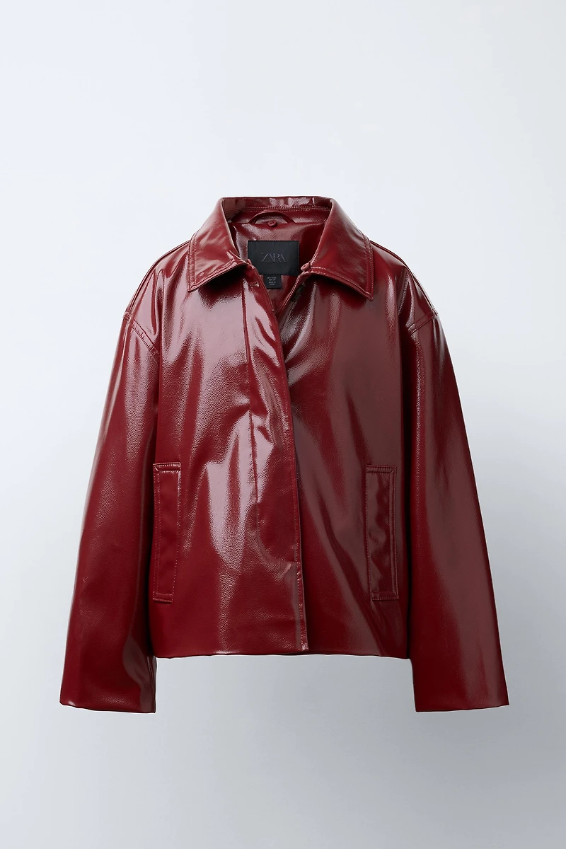 REMOVABLE COLLAR PATENT JACKET