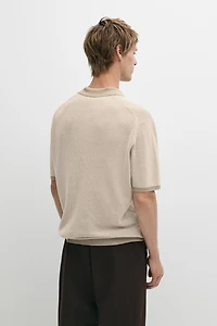100% Cotton knit polo sweater