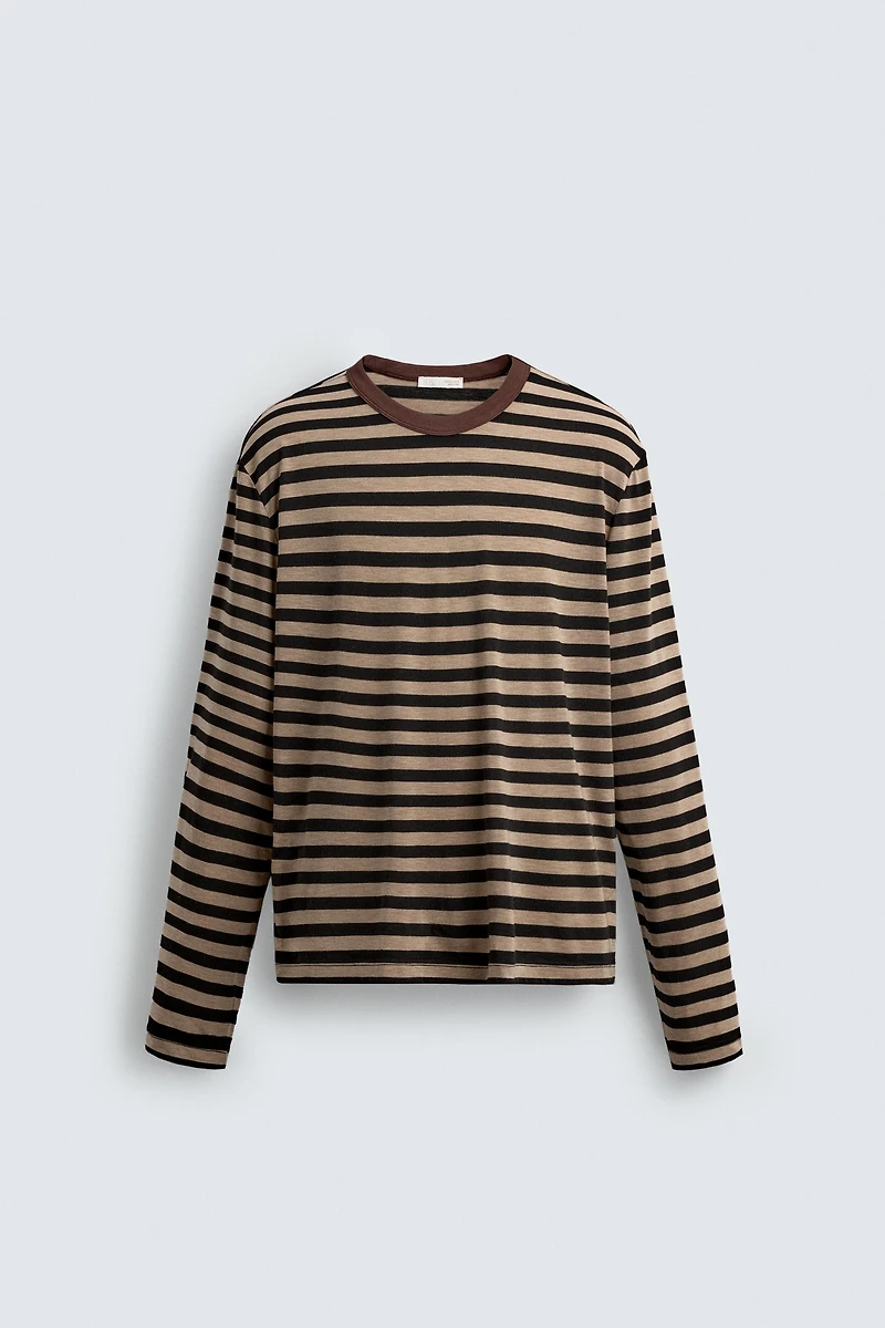 T-SHIRT À MANCHES LONGUES ET RAYURES