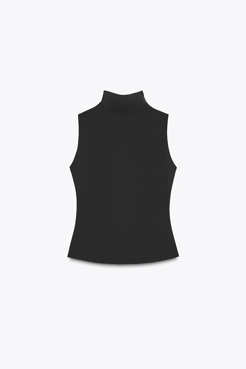 POLIAMIDE MOCK NECK TOP