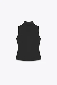 POLIAMIDE MOCK NECK TOP