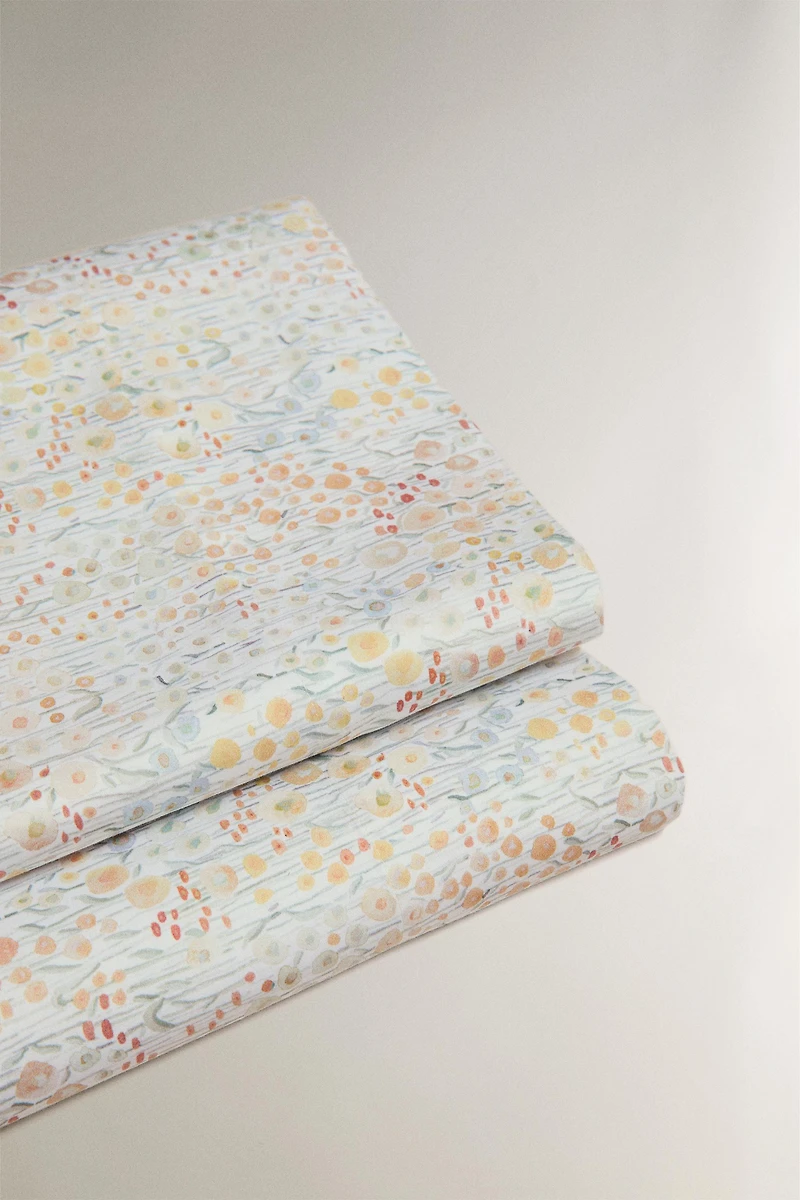 MINI FLORAL PRINT SATEEN FLAT SHEET