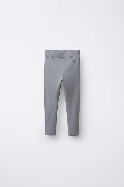 RIBBED LEGGINGS WITH LABEL