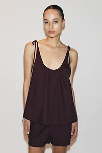 BOW POPLIN TOP
