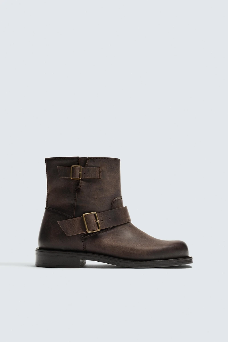 LIMITED EDITION BUCKLED LEATHER BOOTS