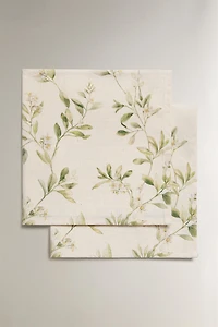 BRANCH AND FLORAL PRINT NAPKINS (PACK OF 2)