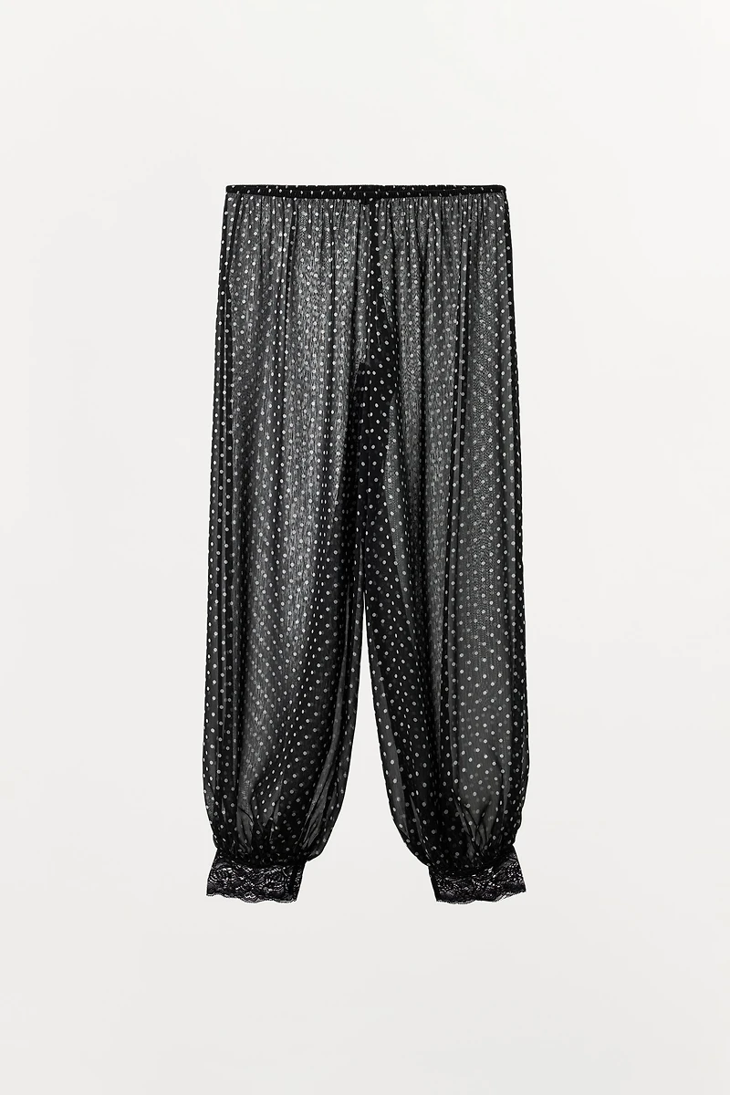 POLKA DOT LACE BLOOMER PANTS