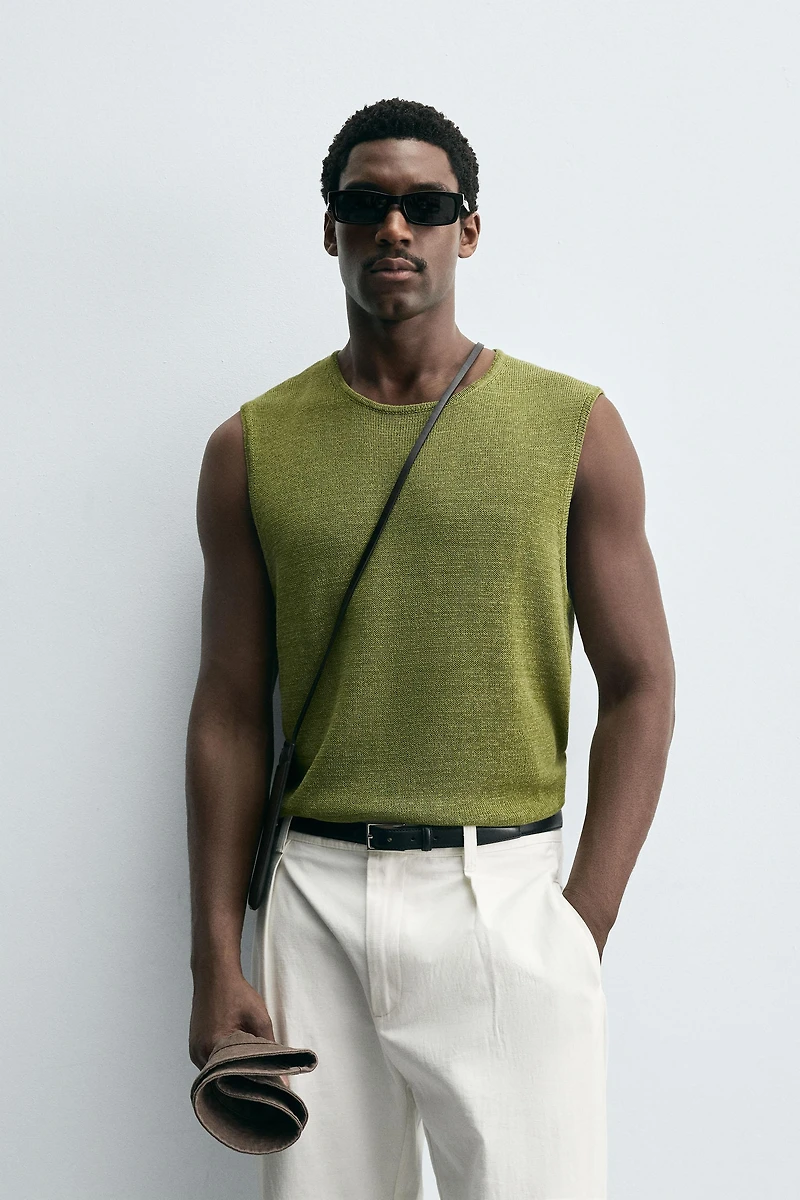 LINEN KNIT VEST
