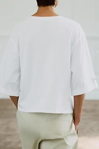 BUTTONED ASYMMETRIC T-SHIRT