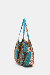 100% COTTON FLORAL PRINT MAXI BAG