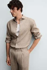 REGULAR FIT 100% LINEN SHIRT