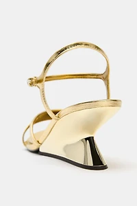 METALLIC HEELED SANDALS