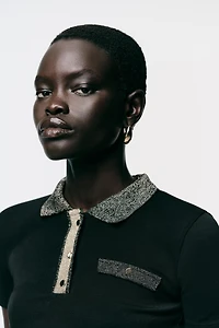 METALLIC THREAD T-SHIRT