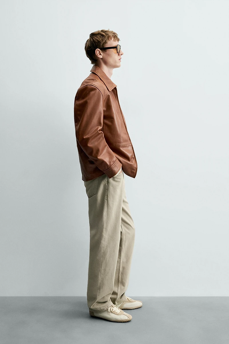 REGULAR FIT LEATHER JACKET