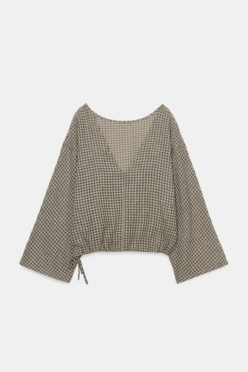 PLAID CAPE SHIRT