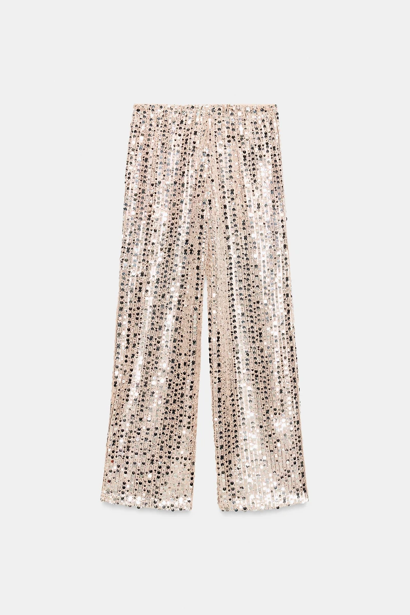 SEQUIN FLOWY PANTS