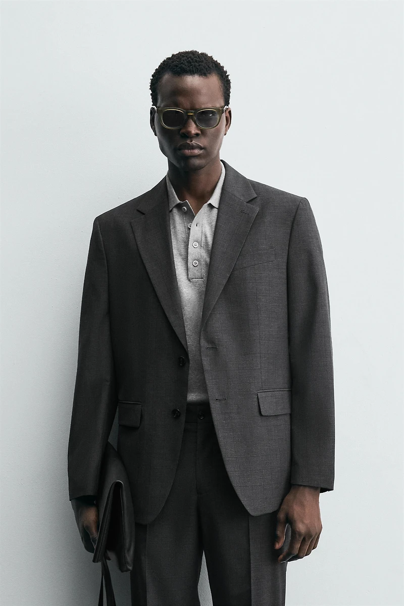 PLAID SUIT BLAZER
