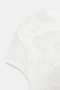 COMBINATION RIPPED T-SHIRT