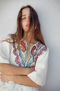 ZW COLLECTION EMBROIDERED MIDI DRESS