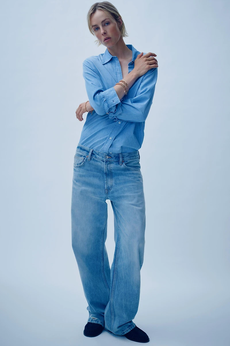 MID-RISE LOOSE STRAIGHT LEG JEANS