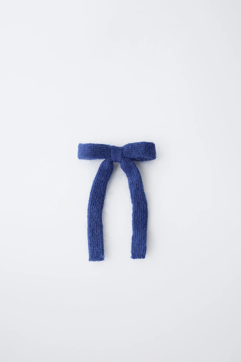 KNIT BOW SNAP CLIP
