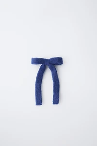 KNIT BOW SNAP CLIP