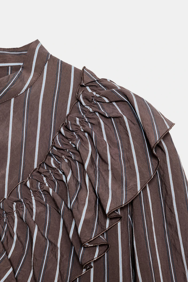 RUFFLED STRIPED SHIRT