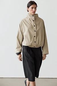 Bomber jacket with funnel neck