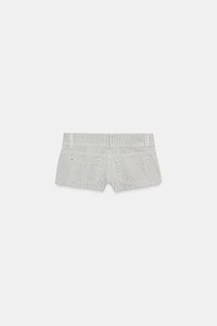 PINSTRIPE MINI SHORTS