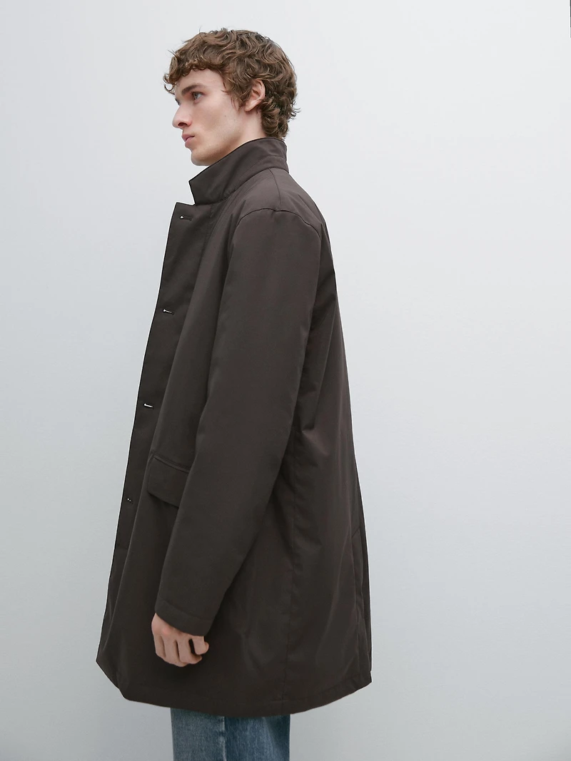 Mid-length water-repellent puffer jacket