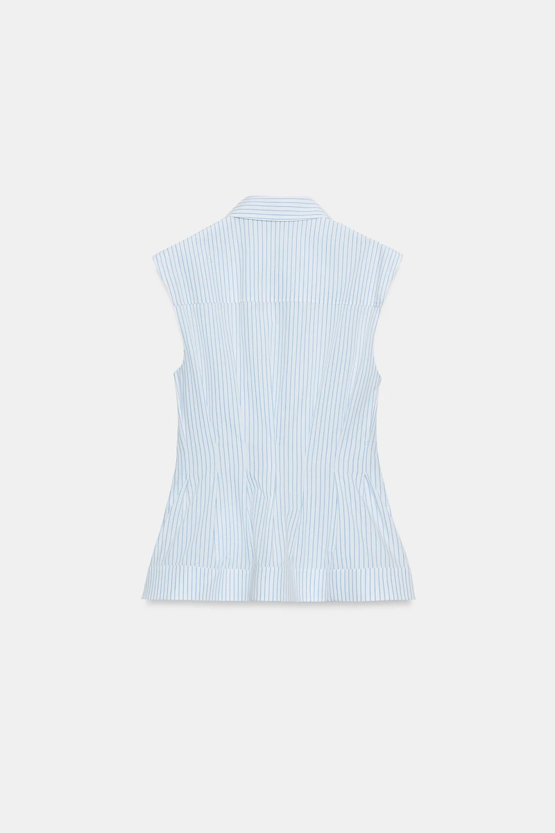 PLEATED SLEEVELESS SHIRT ZW COLLECTION
