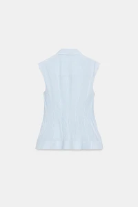 PLEATED SLEEVELESS SHIRT ZW COLLECTION