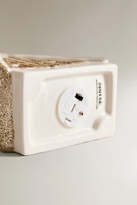 DÉCORATION CÉRAMIQUE MAISON TISSÉE PAILLETTES NOËL