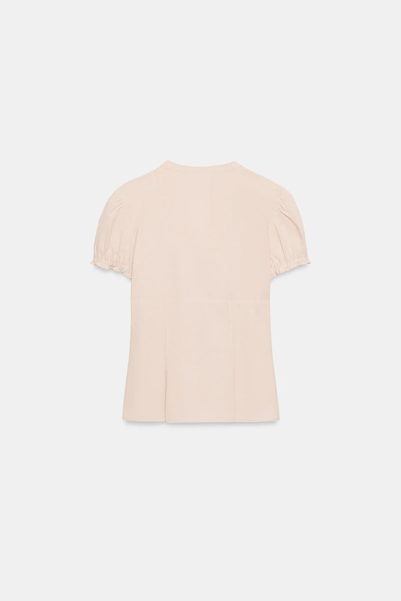 POPLIN SHIRT WITH TIE OPENING