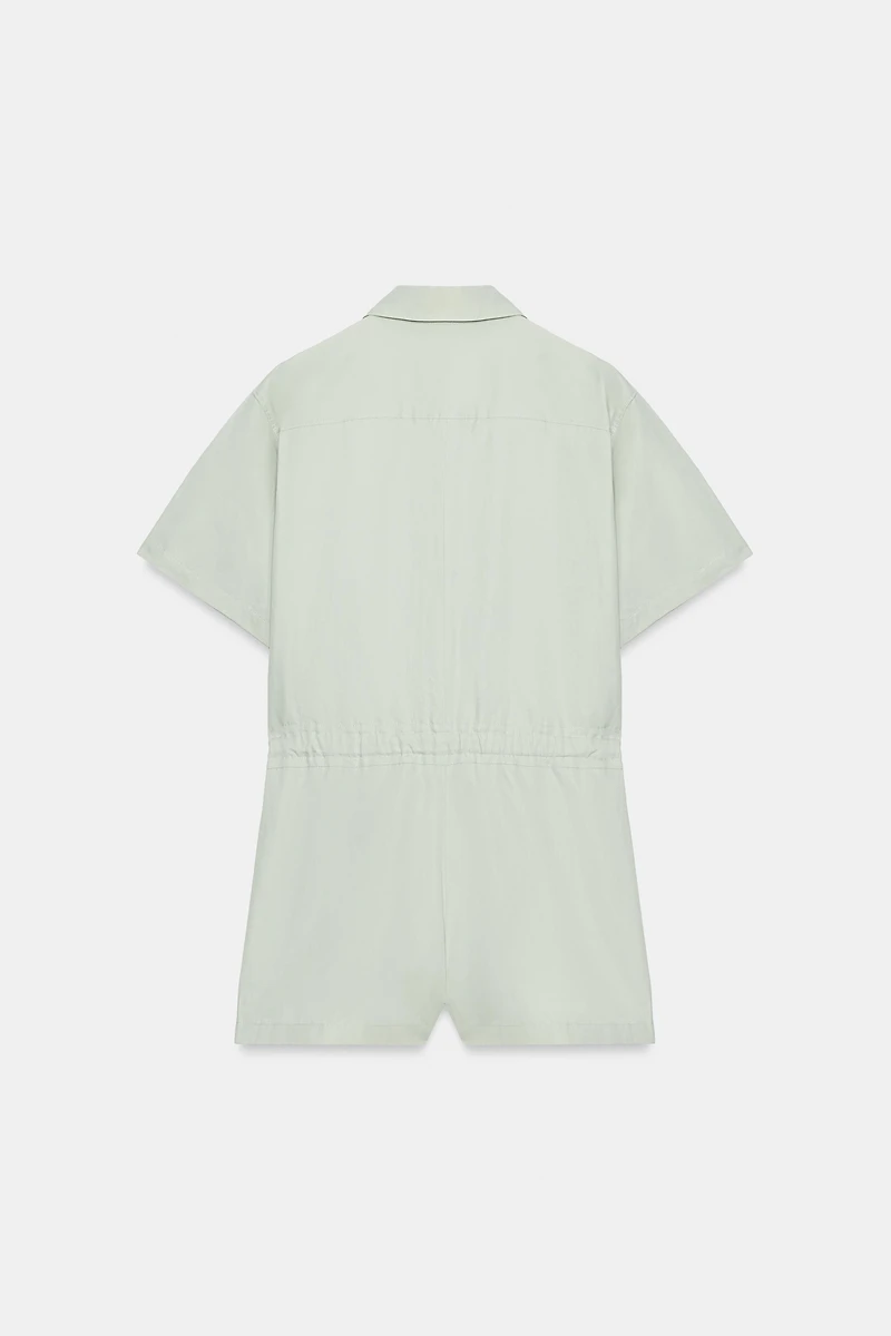 ZW COLLECTION BELTED SHIRT JUMPSUIT