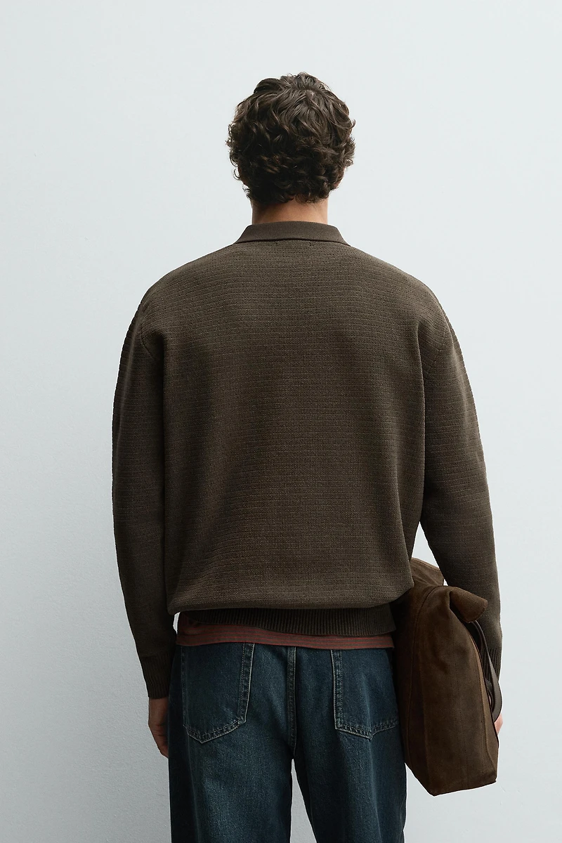 CHENILLE KNIT POLO SHIRT