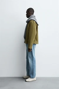 TEXTURED ZIP-UP OVERSHIRT