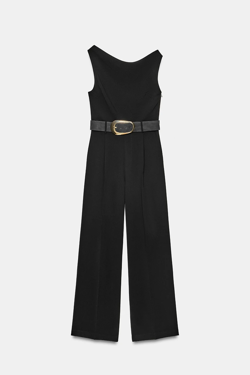 LONG BELTED JUMPSUIT