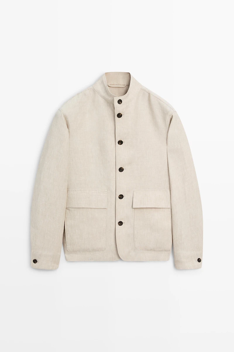 100% linen total look overshirt