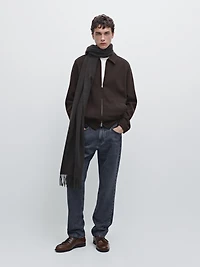 Veste courte double épaisseur en laine mélangée