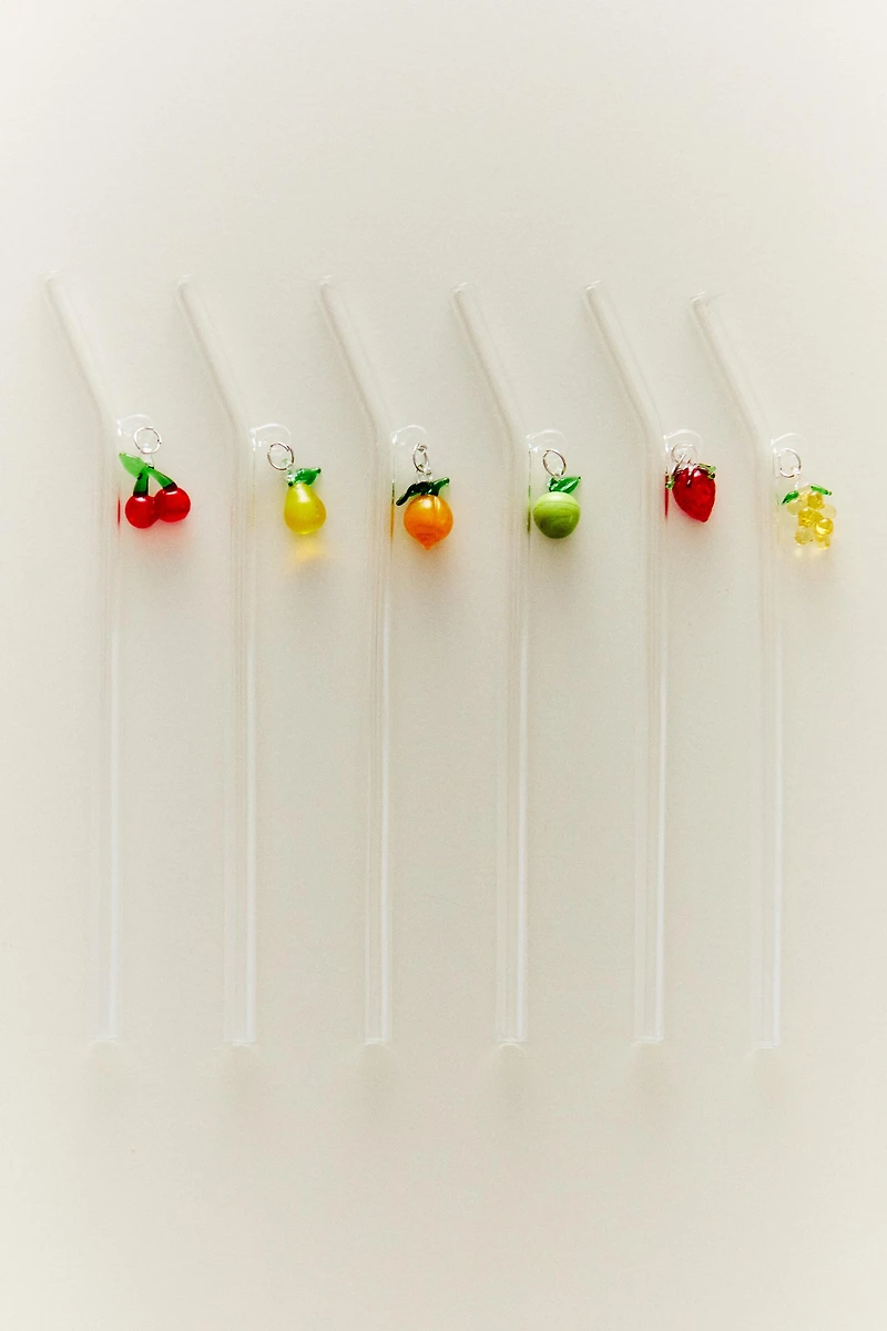 BOROSILICATE FRUIT STRAW PACK (PACK OF 6)