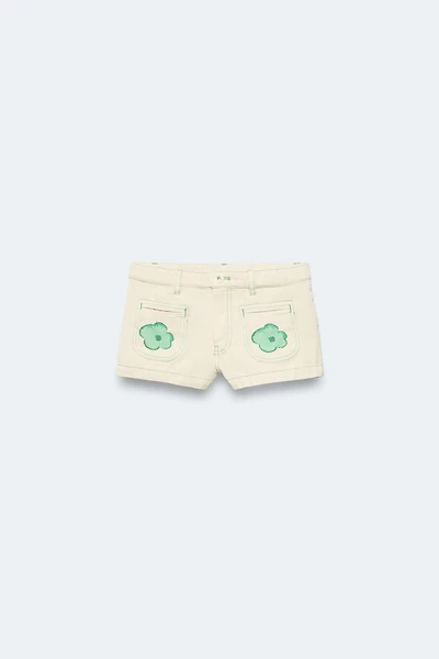 2-14 YEARS/ LIMITED EDITION FLORAL TOPSTITCHED SHORTS