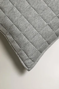 HOUSSE DE COUSSIN D'ÉDREDON EN JERSEY MÉLANGÉ GRIS