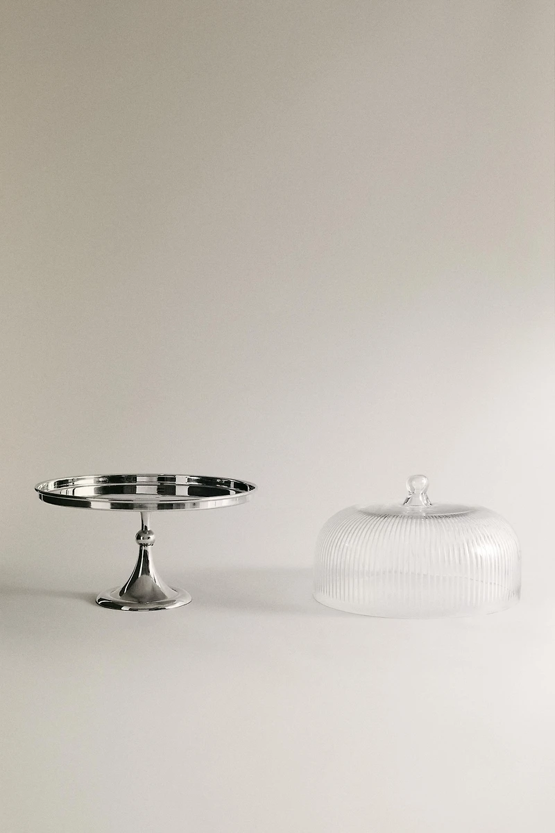 PRÉSENTOIR À TARTES VERRE ACIER INOXYDABLE