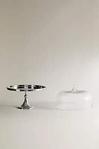 PRÉSENTOIR À TARTES VERRE ACIER INOXYDABLE
