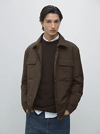 Overshirt with pockets and collar piece