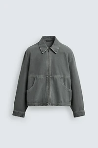 CONTRAST TOPSTITCHING BOXY FIT JACKET