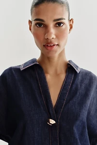 CHEMISE DENIM Z1975 À DÉCOR DORÉ