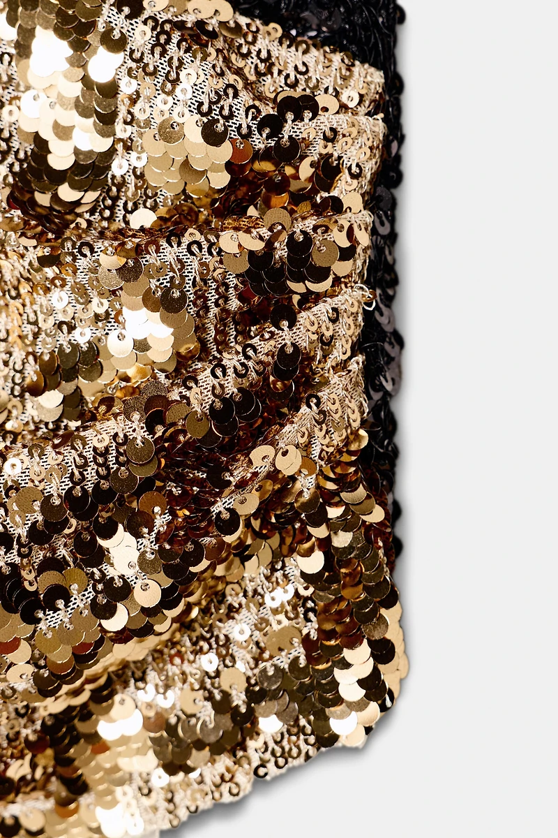 COMBINED SEQUIN HALTER TOP